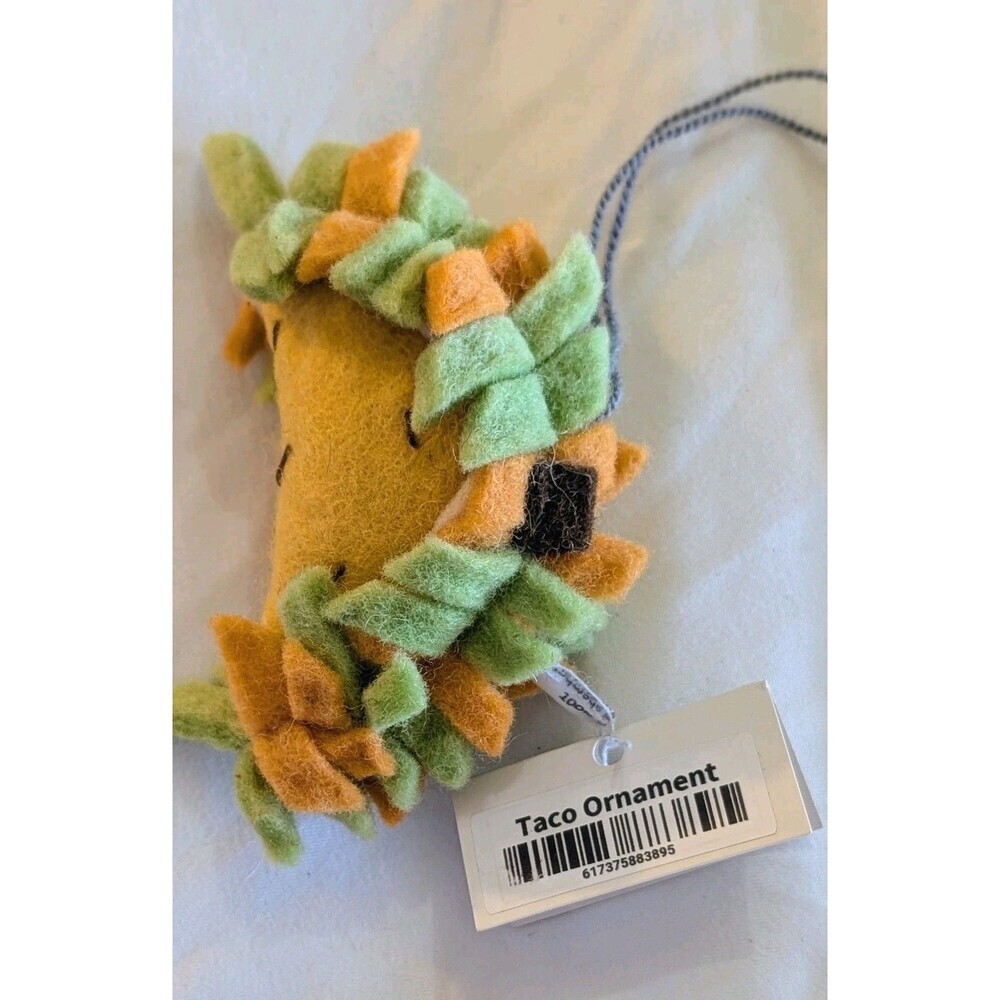 Silk Road Bazaar Taco Felt Christmas Ornament Foodie Fun Decor NWT
